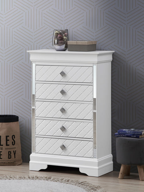 Verona - Stylish Chest - Silver Champagne by Glory Furniture | Bel Furniture