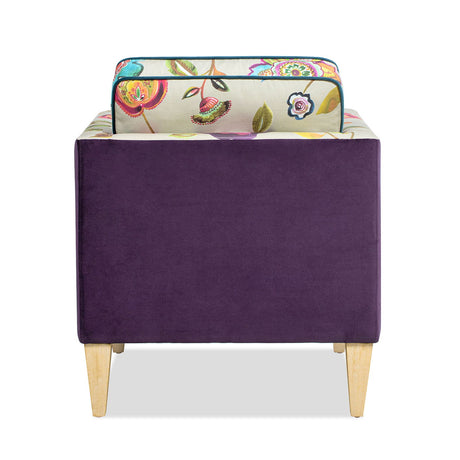 Mamba - Patchwork Accent Chair - Teal Blue Purple / Multicolored Floral - view 7