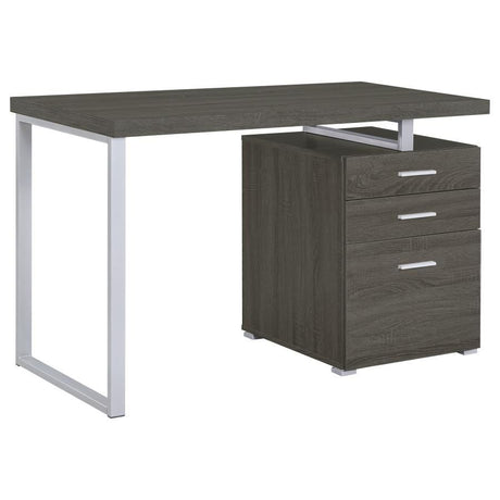 Brennan - 3-Drawer Office Computer Desk Dark Gray by CoasterEveryday | Bel Furniture