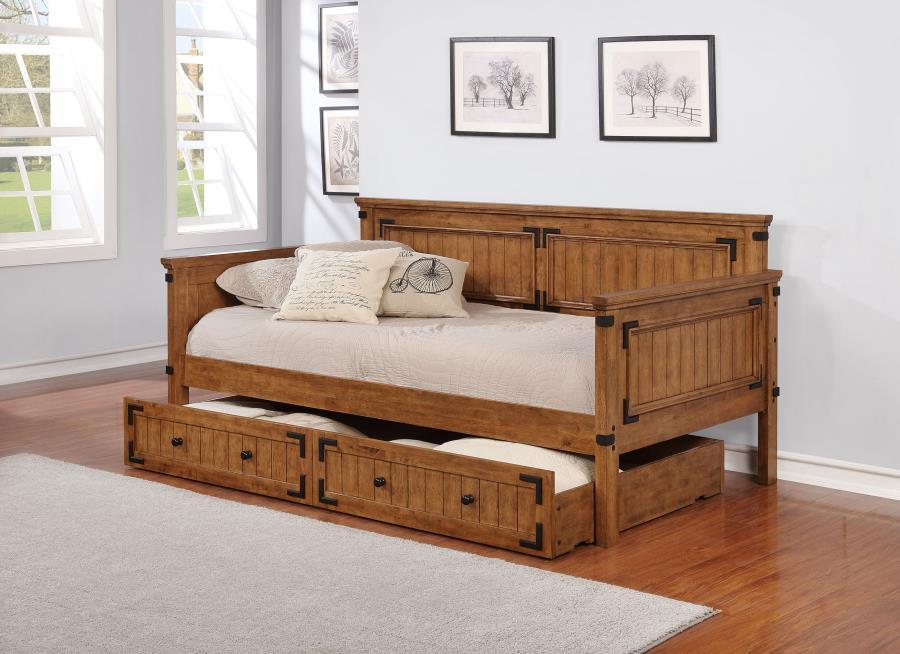 Oakdale - Wood Twin Daybed with Trundle - Rustic Honey by Coaster Fine Furniture | Bel Furniture