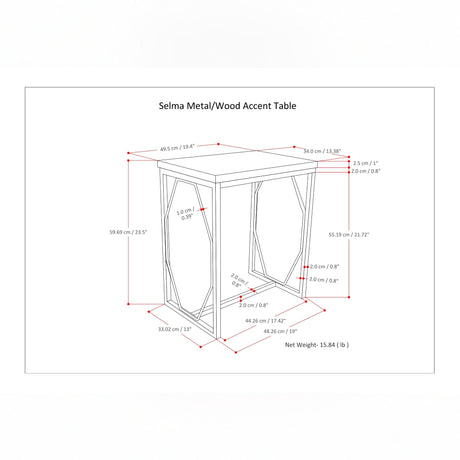 Selma - Handcrafted Metal And Wood Accent Table - view 20