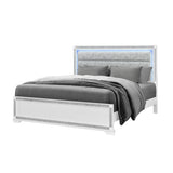 Soulmarie - Bed With LED Lighting And Padded Headboard