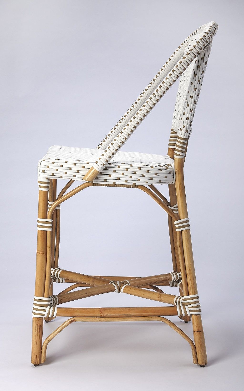 Rattan Bar Chair - White / Natural