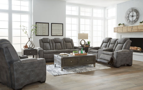 Next-Gen Durapella - Power Reclinering Living Room Set Dark Gray 3 Pc. Power Sofa, Loveseat, Recliner by Signature Design by Ashley® | Bel Furniture