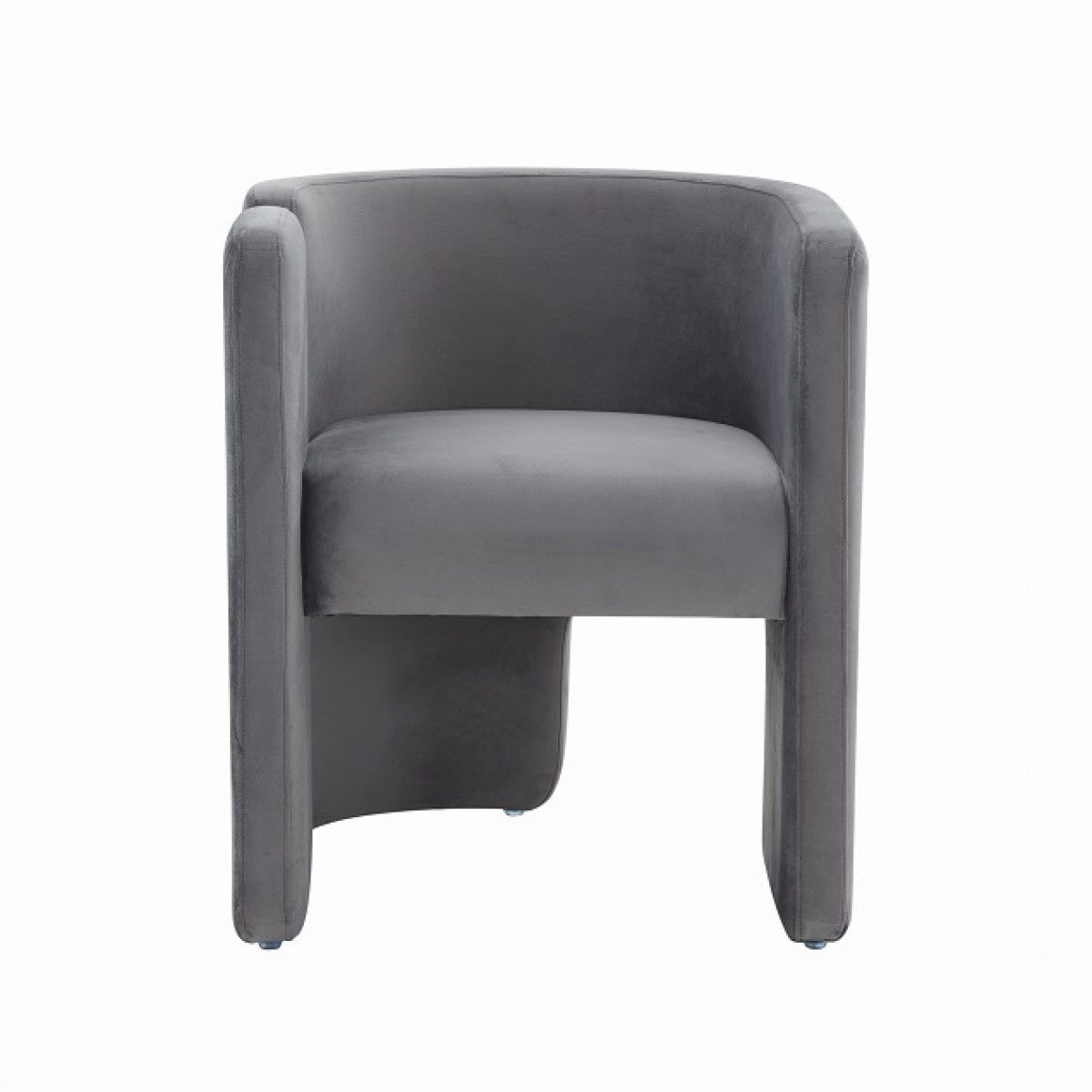 Velvet Asymmetrical Base Arm Chair - Gray