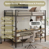 Ethan - Bunk Bed With Desk, Charging Station, Storage Shelves