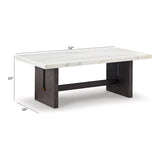 Burkhaus - Rectangular Cocktail Table - White / Dark Brown