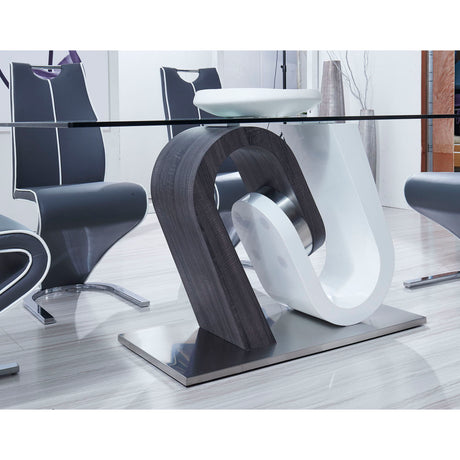 Anne - Dining Table - White / Gray - view 6