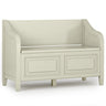 Connaught - Storage Bench White 42"W x 18"D x 29.5"H by Simpli-Home | Bel Furniture