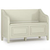 Connaught - Storage Bench White 42"W x 18"D x 29.5"H by Simpli-Home | Bel Furniture