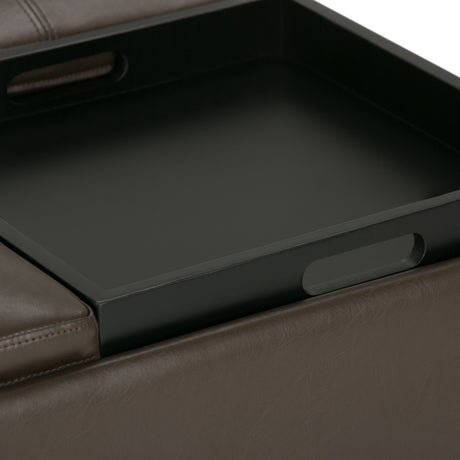 Avalon - Square Coffee Table, Storage Ottoman by Simpli-Home | Bel Furniture