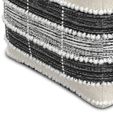 Barley - Square Pouf - White / Beige / Black by Simpli-Home | Bel Furniture