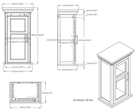 Avington - Single Door Wall Cabinet - Pure White by Simpli-Home | Bel Furniture