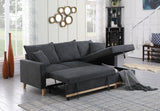 Colton - Woven Reversible Sleeper Sectional Sofa With Storage Chaise - Dark Gray by Lilola Home | Bel Furniture