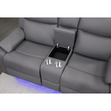 Blanche - Console Reclining Loveseat With LED Lights And Speakers - view 28