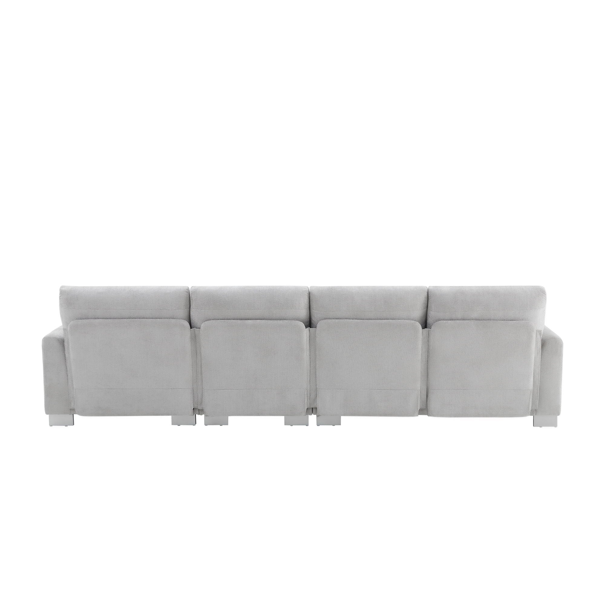 Modern Oversized Sectional Sofa, L-Shaped Luxury Couch Set With 2 Free Pillows, 5 Seat Chenille Indoor Furniture With Chaise For Living Room