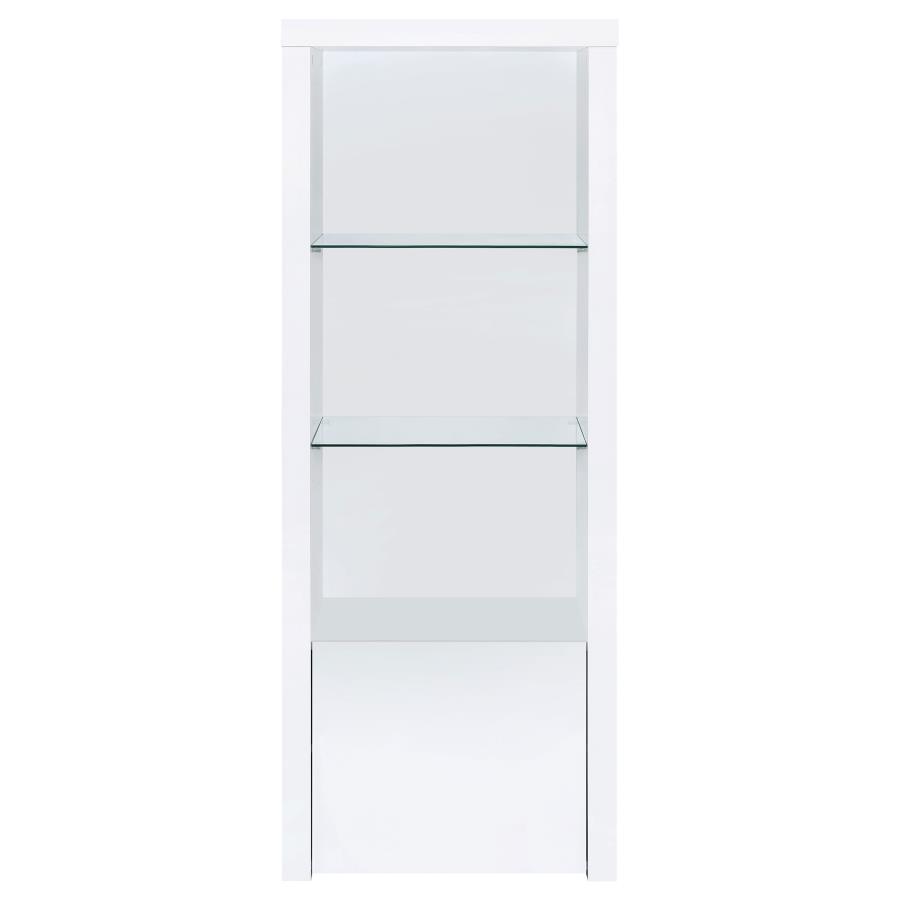 Jude - 3-Shelf Engineered Wood Media Tower - High Gloss White by Coaster Fine Furniture | Bel Furniture