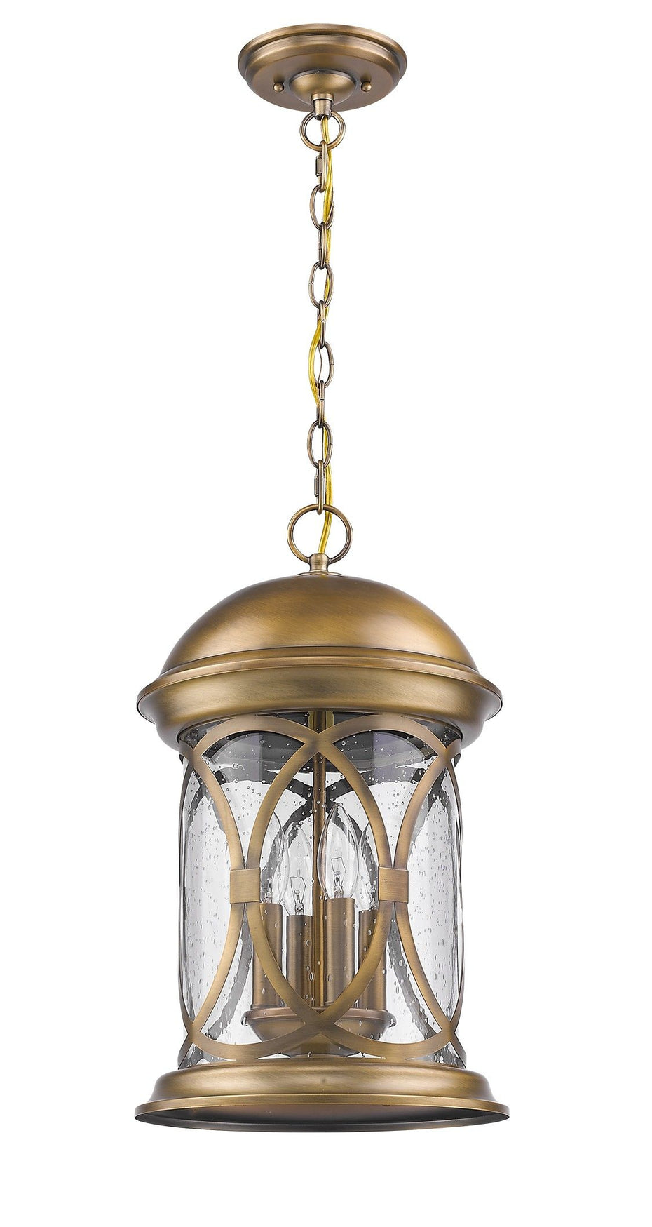 Lincoln 4 Light Antique Brass Hanging Light - Gold