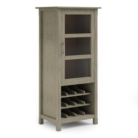 Avalon - High Storage, Wine Rack Cabinet Light Brown by Simpli-Home | Bel Furniture