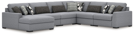 Bealton - Sectional Gray 6 Pc. Left Arm Facing Corner Chaise Sectional by Benchcraft® | Bel Furniture