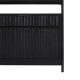 Transitional Wide Reeded Bookshelf With Drawers On Bottom