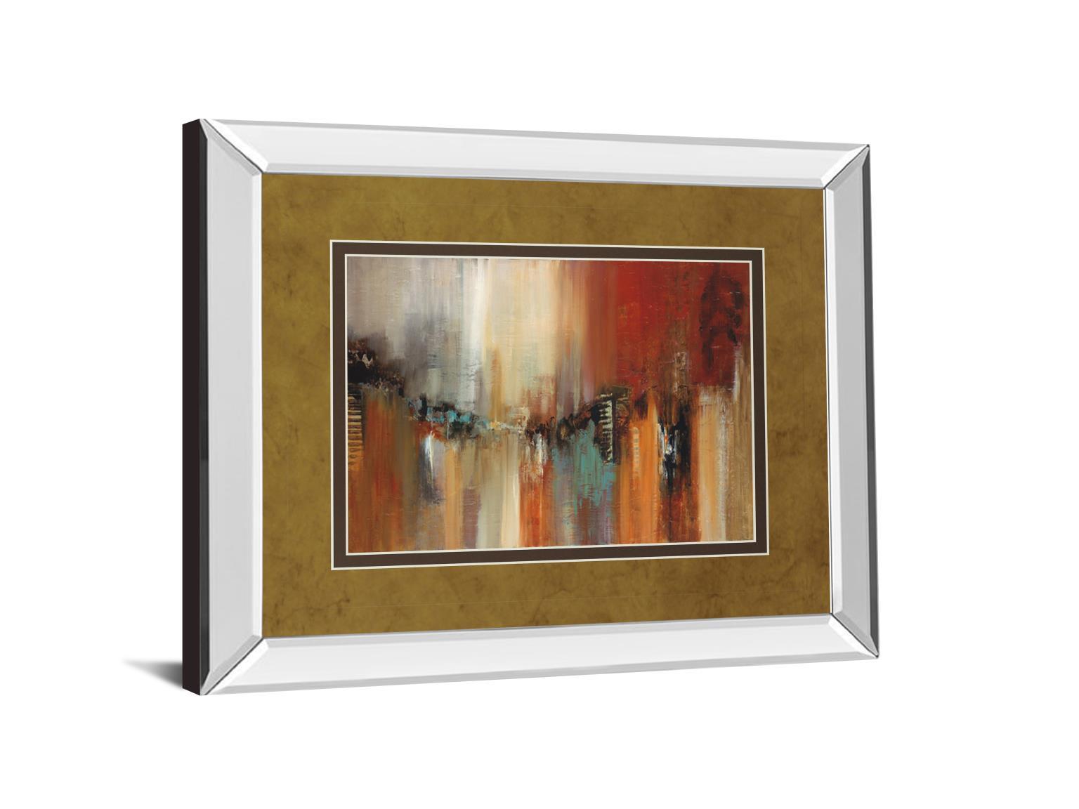 Skyline By Cat Tesla - Mirror Framed Print Wall Art - Red