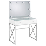 Eliza - Vanity Set With Lighting & Stool - White And Chrome by Coaster Fine Furniture | Bel Furniture