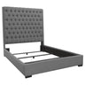 Camille - Upholstered Panel Bed Dark Gray by CoasterEssence | Bel Furniture