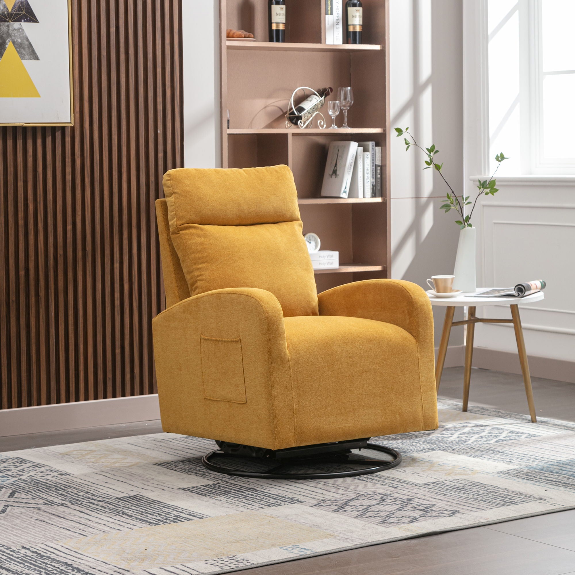 Jiada - Upholstered Swivel Glider Rocking Chair For Nursery Modern Style One Left Bag