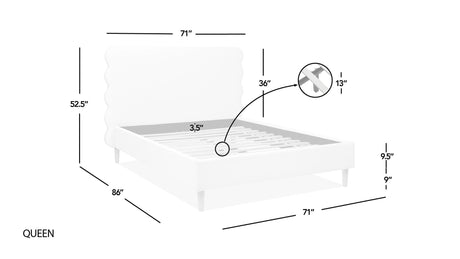 Stockholm - Modern Wavy Headboard Platform Bed by Jennifer Taylor Home | Bel Furniture