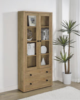 Hawthorne - 4-Shelf Glass Door Tall Cabinet With Drawers by Coaster Fine Furniture | Bel Furniture