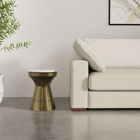 Raquel - Side Table - Antique Brass / White by Simpli-Home | Bel Furniture