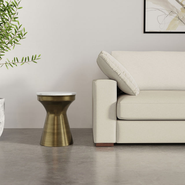 Raquel - Side Table - Antique Brass / White by Simpli-Home | Bel Furniture