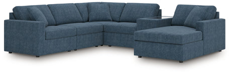 Modmax - Ink - Sectional Blue 6 Pc. Sectional With Raf Corner Chaise, Laf Corner Chair And Storage Console by Signature Design by Ashley® | Bel Furniture