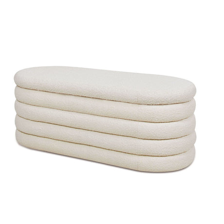 Fuji - Upholstered Oval Storage Bench by Jennifer Taylor Home | Bel Furniture