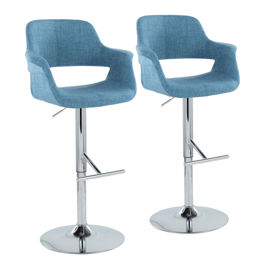 Vintage Flair - Mid Century Modern Adjustable Barstool & Straight T Footrest (Set of 2)