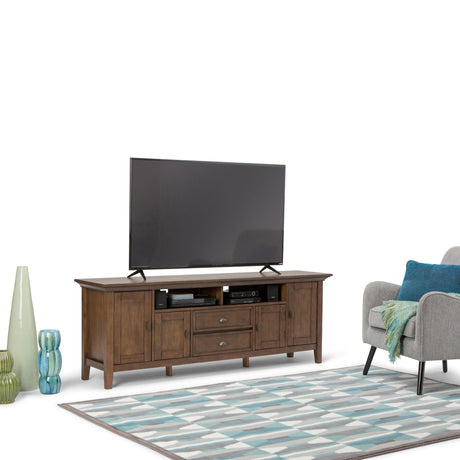 Redmond - TV Media Stand - Rustic Natural Aged Brown by Simpli-Home | Bel Furniture