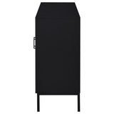 Jess - 2-Door Arched Fluted Glass Accent Cabinet - Black by Coaster Fine Furniture | Bel Furniture