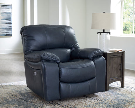 Leesworth - 3 Pc. - Power Reclining Sofa, Power Reclining Loveseat, Power Rocker Recliner - Ocean - view 11