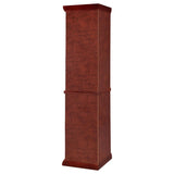 Appledale - 6-Shelf Corner Curio Display Cabinet - Medium Brown by CoasterEssence | Bel Furniture