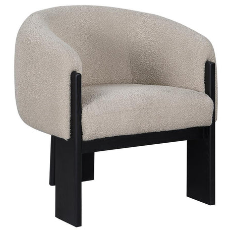 Valdez - Boucle Upholstered Barrel Back Accent Chair Beige by CoasterEveryday | Bel Furniture