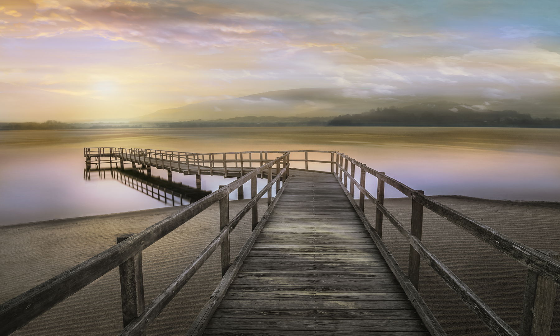 Framed Small - Morning On The Lake By Mike Calascibetta - Dark Gray