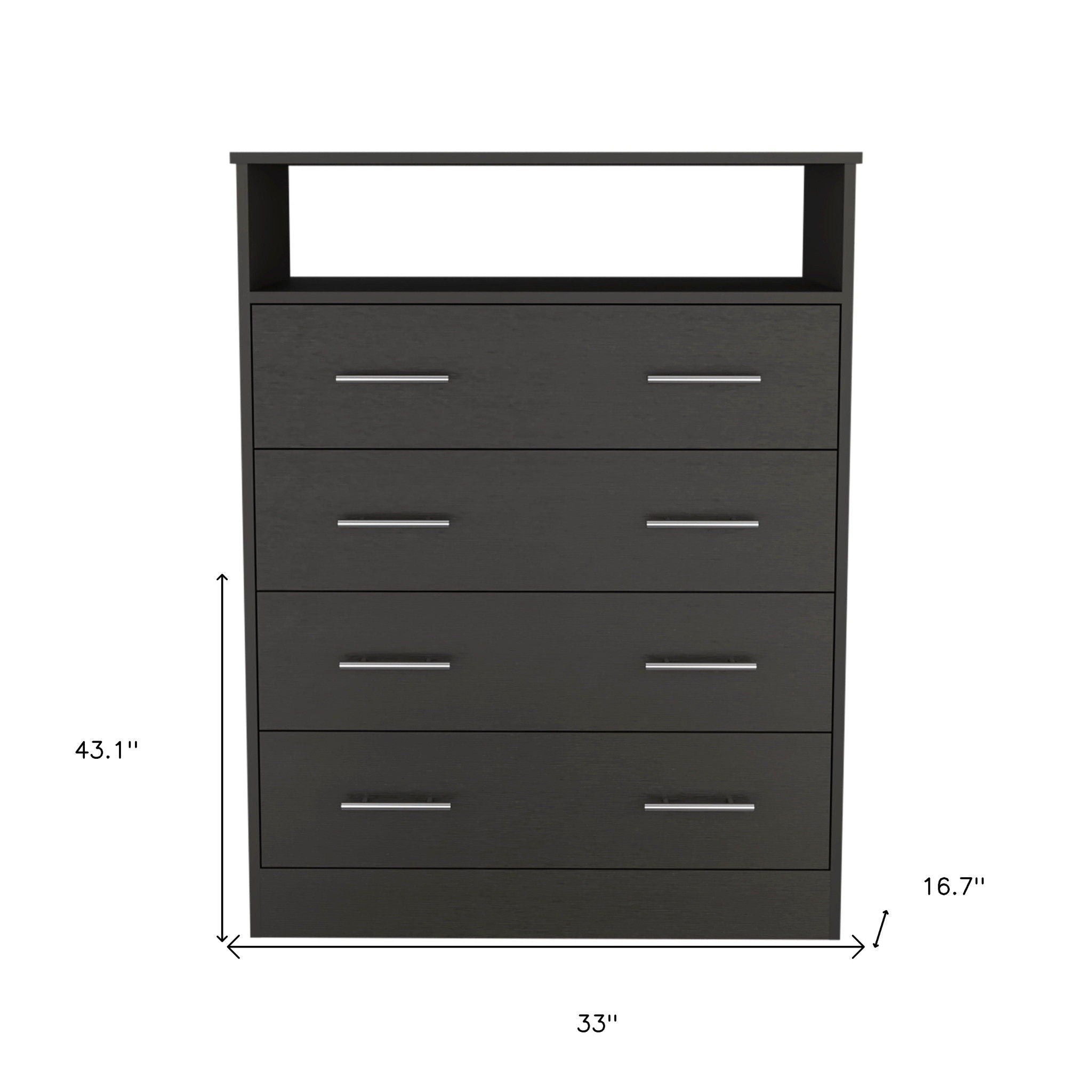 4 Drawer Dresser - Black