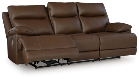 Vonryan - Tobacco - Power Reclining Sofa With Adj Headrest by Signature Design by Ashley® | Bel Furniture