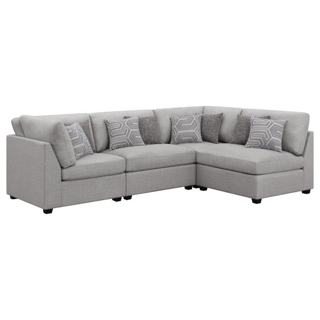 Cambria - 4 Piece Upholstered Modular Sectional Sofa - Gray by CoasterElevations | Bel Furniture