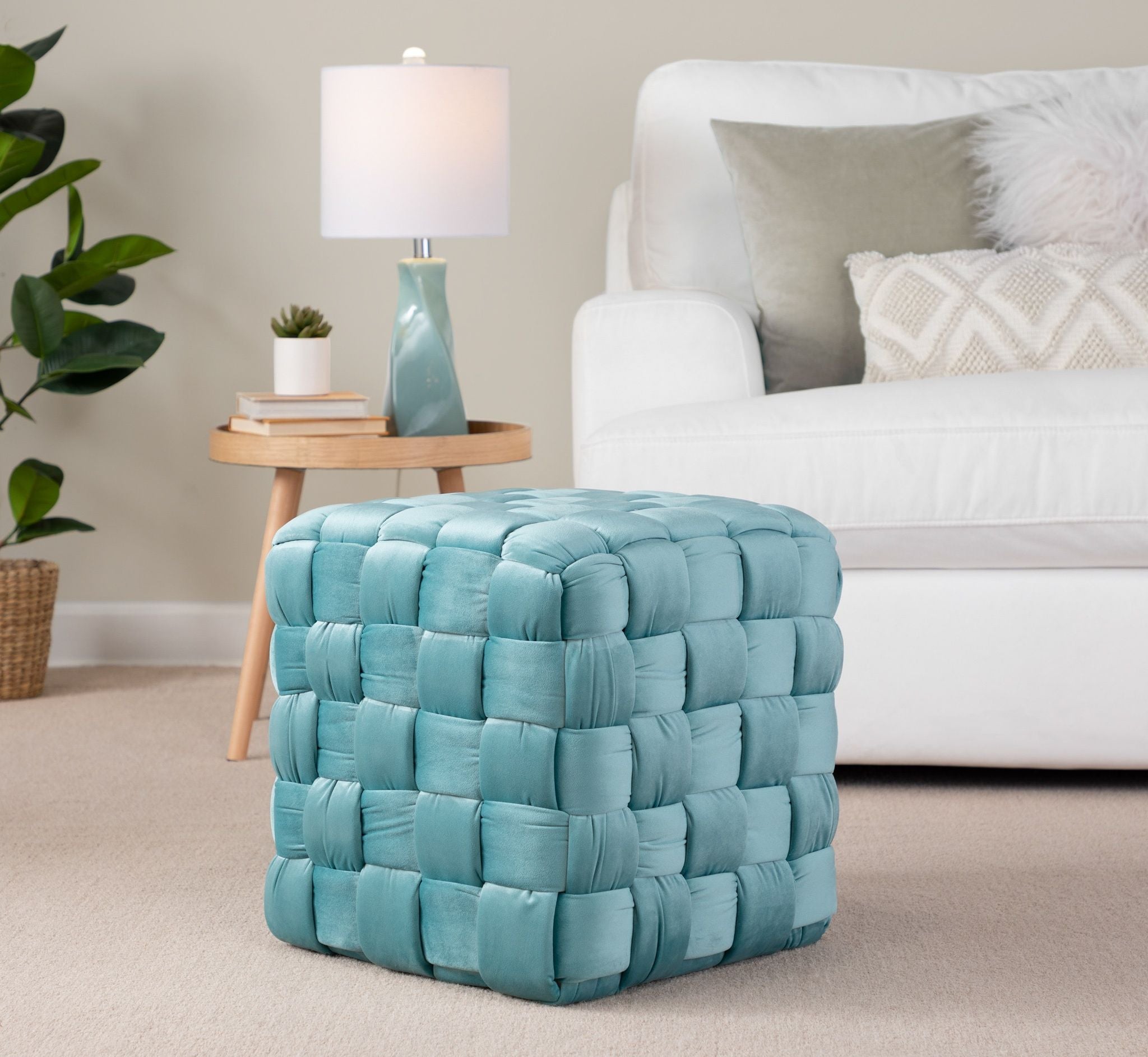 Square Braided Ottoman -