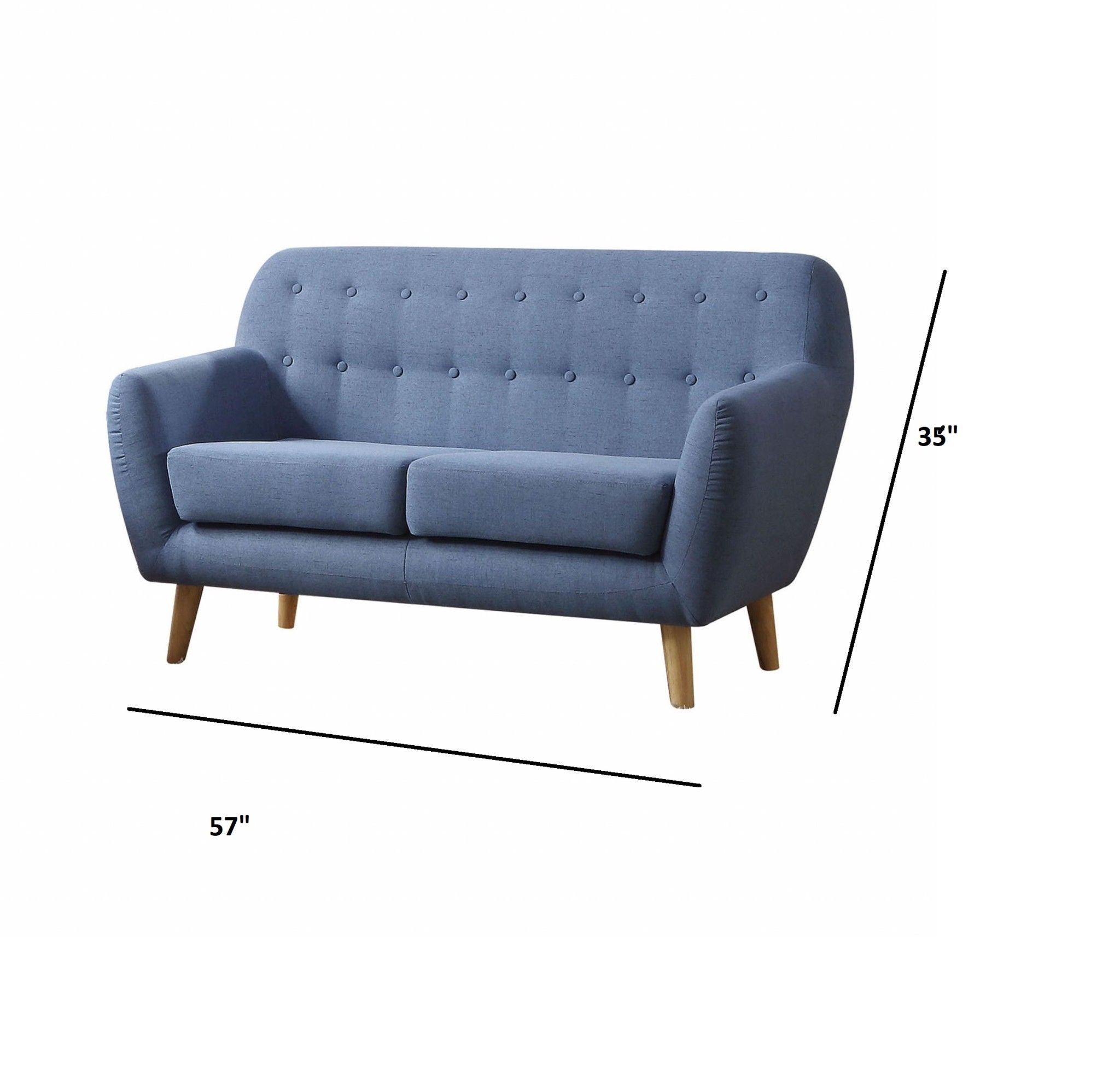 Linen Loveseat - Blue