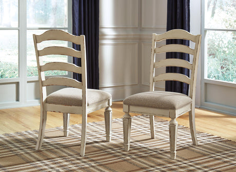 Realyn - Dining UPH Side Chair (Set of 2) - Ladderback - Chipped White - view 10
