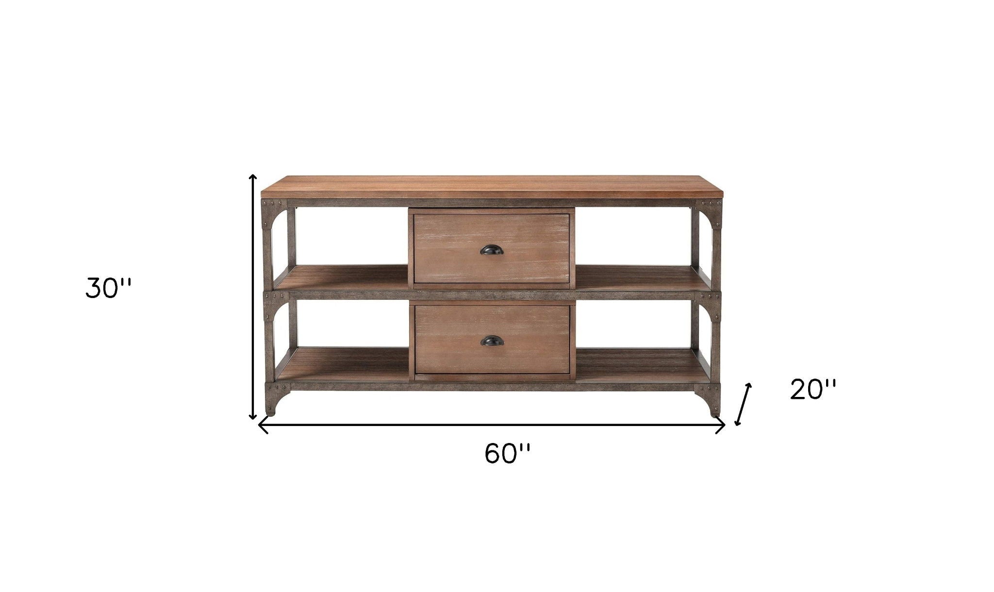 Open Shelving, TV Stand - Wood Brown