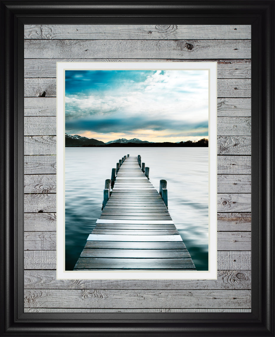 Jetty By Interfoto Danita Delimont - Framed Print Wall Art - Blue